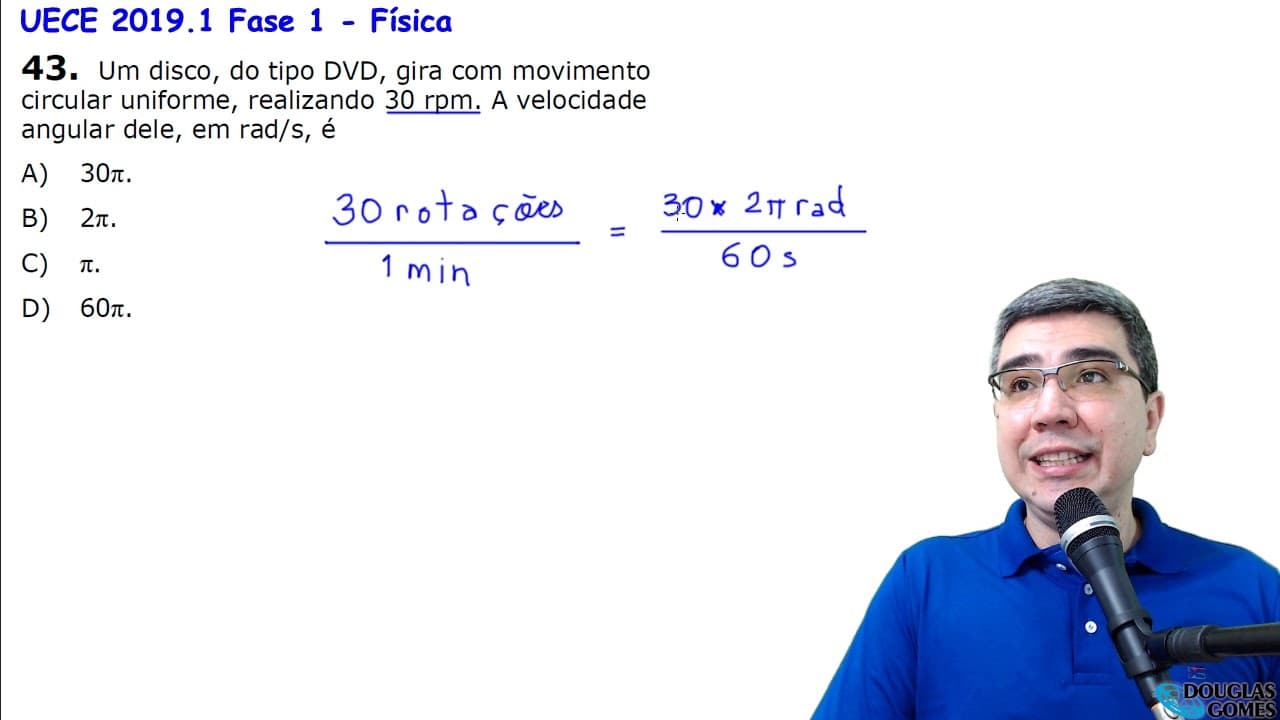 Thumbnail: Correção/Resolução/Comentário Vestibular UECE 2019.1 F1 Q43