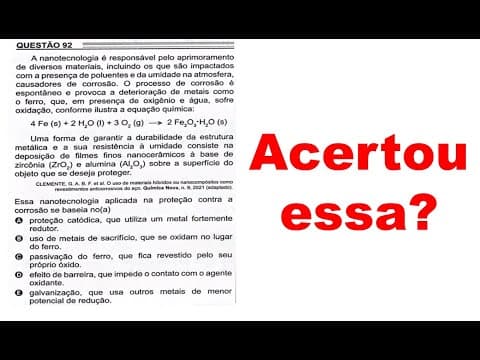 Thumbnail da aula: Questão de química do Enem 2022 - 92 prova rosa
