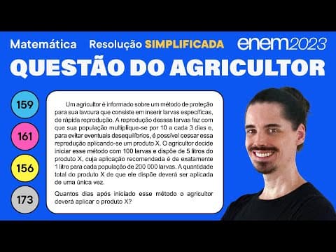 Thumbnail da aula: 🔵 Questão do agricultor: ENEM 2023 Matemática (Simplificada) - Função Exponencial