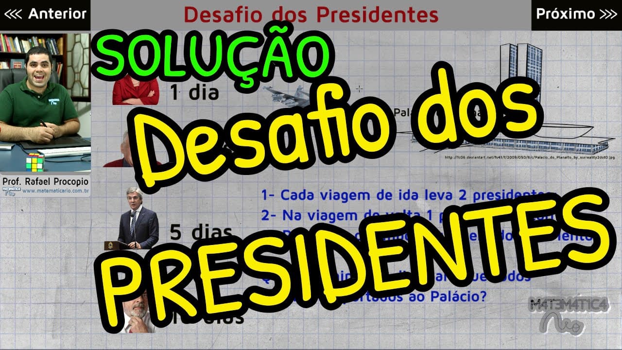 Thumbnail: SOLUÇÃO DO DESAFIO DOS PRESIDENTES