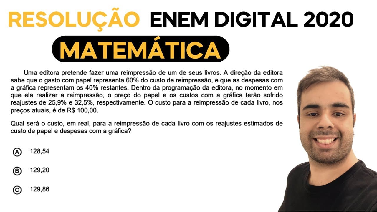 Thumbnail: ENEM DIGITAL 2020 - Uma editora pretende fazer uma reimpressão de um de seus livros. A direção da