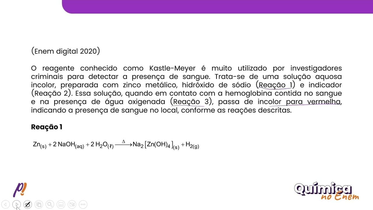 Thumbnail: ENEM DIGITAL 2020 - Química Inorgânica II | O reagente conhecido como Kastle-Meyer é muito...