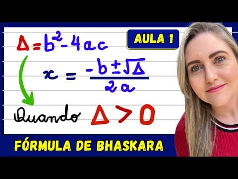 Thumbnail da aula: QUANDO DELTA É MAIOR QUE ZERO! EXPLICAÇÃO DE EQUAÇÃO DO 2º GRAU COM FÓRMULA DE BHASKARA.