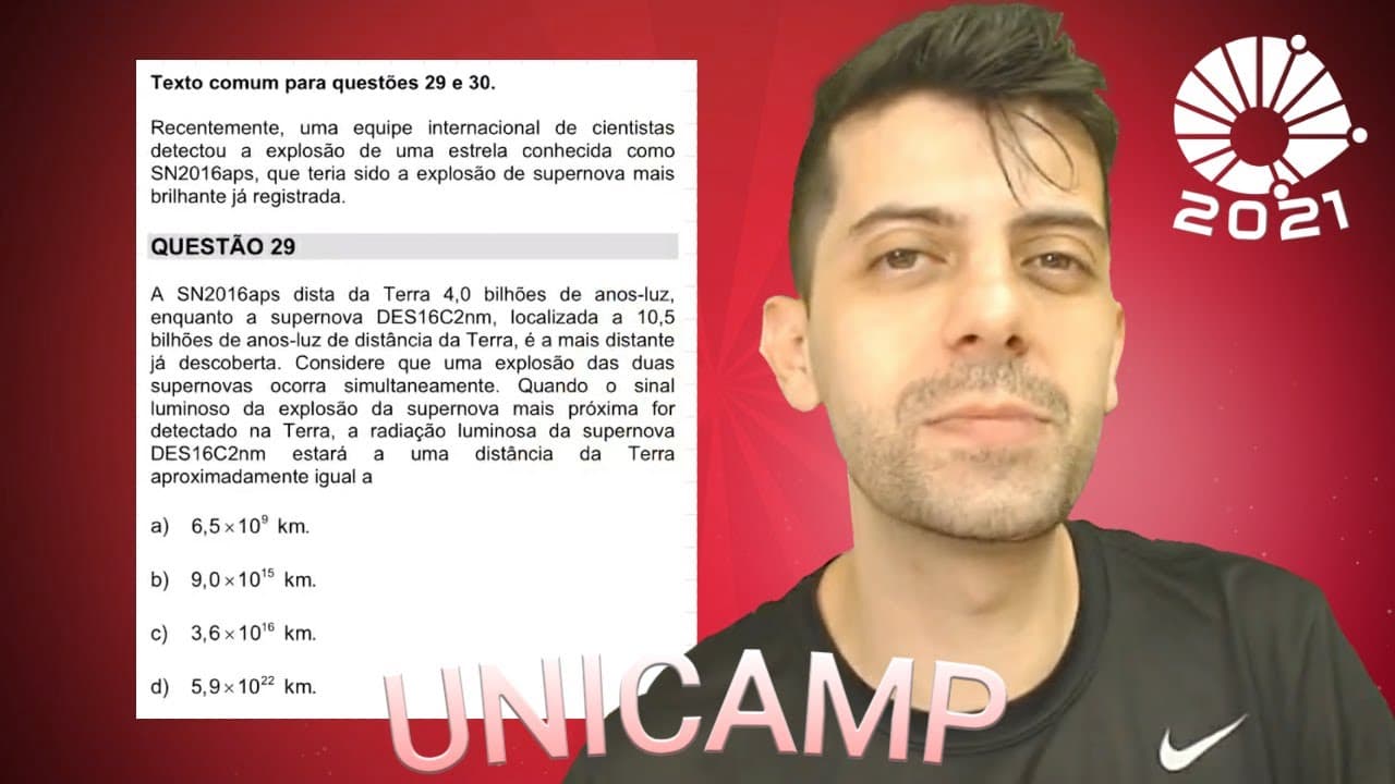 Thumbnail: UNICAMP 2021 2o dia - Q29 Fis - A SN2016aps dista da Terra 4,0 bilhões de anos-luz