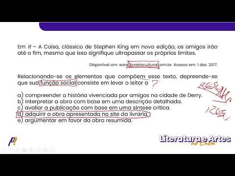 Thumbnail da aula: ENEM DIGITAL 2020 - Séculos XX e XXI | O livro It – A Coisa, de Stephen King...