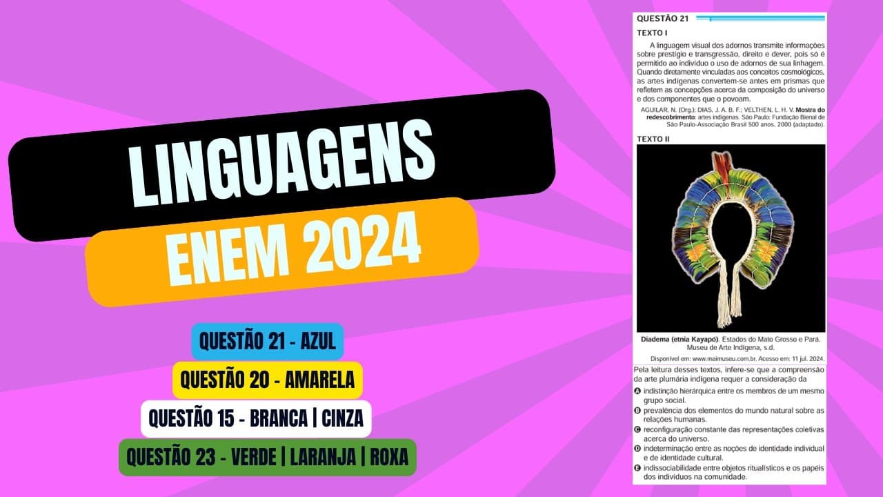 Thumbnail: Resolução questão 21 (PROVA AZUL) | Linguagens ENEM 2024