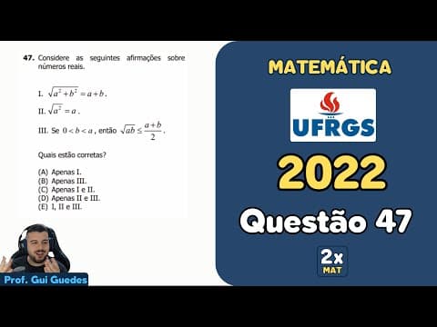 Thumbnail da aula: Resolução Matemática UFRGS 2022 - Questão 47 | Matemática em Dobro