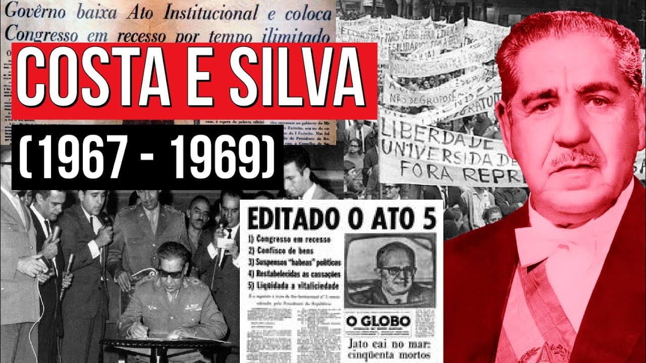 Thumbnail: COSTA E SILVA: AI-5, fechamento do Congresso e prisões políticas | RESUMO DE HISTÓRIA PARA O ENEM