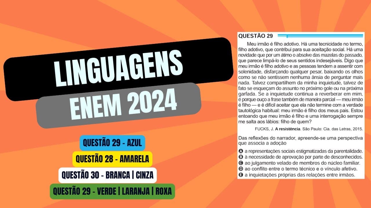 Thumbnail: Resolução questão 29 (PROVA AZUL) | Linguagens ENEM 2024