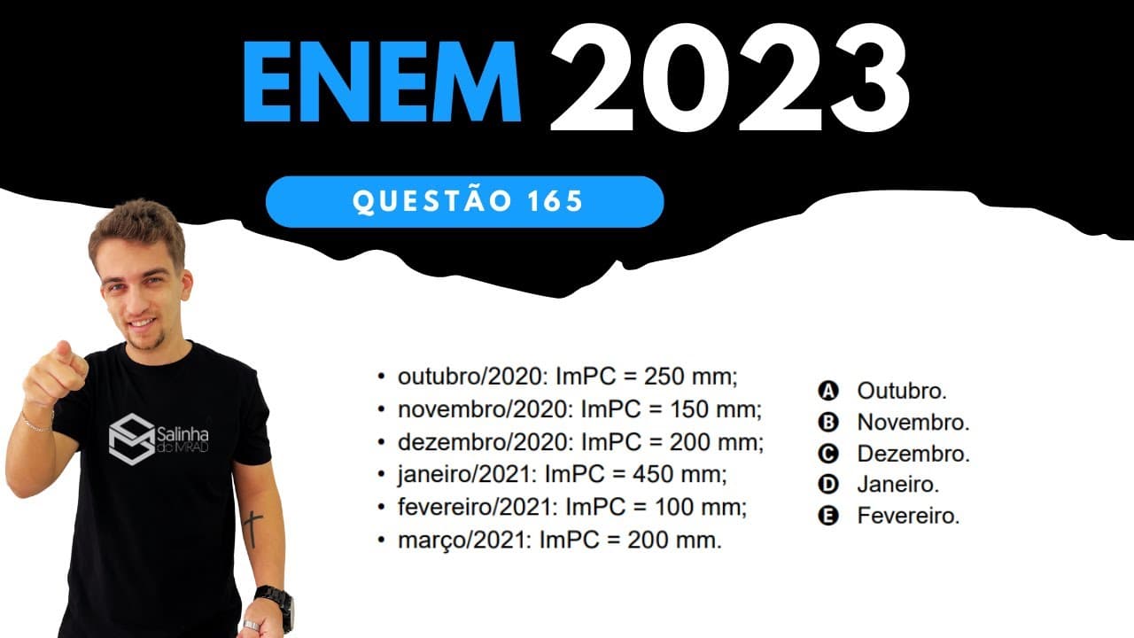 Thumbnail: ENEM 2023 - QUESTÃO 165 - Um tipo de semente necessita de bastante água nos dois primeiros meses