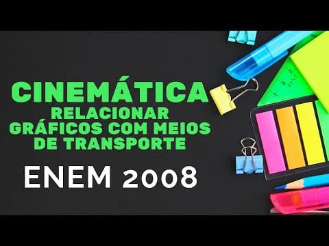 Thumbnail da aula: Cinemática - ENEM 2008 - Relacionar gráfico com meios de transporte