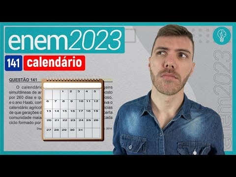 Thumbnail da aula: ENEM 2023 - O calendário maia apresenta duas contagens simultâneas de anos, o chamado - CALENDÁRIO