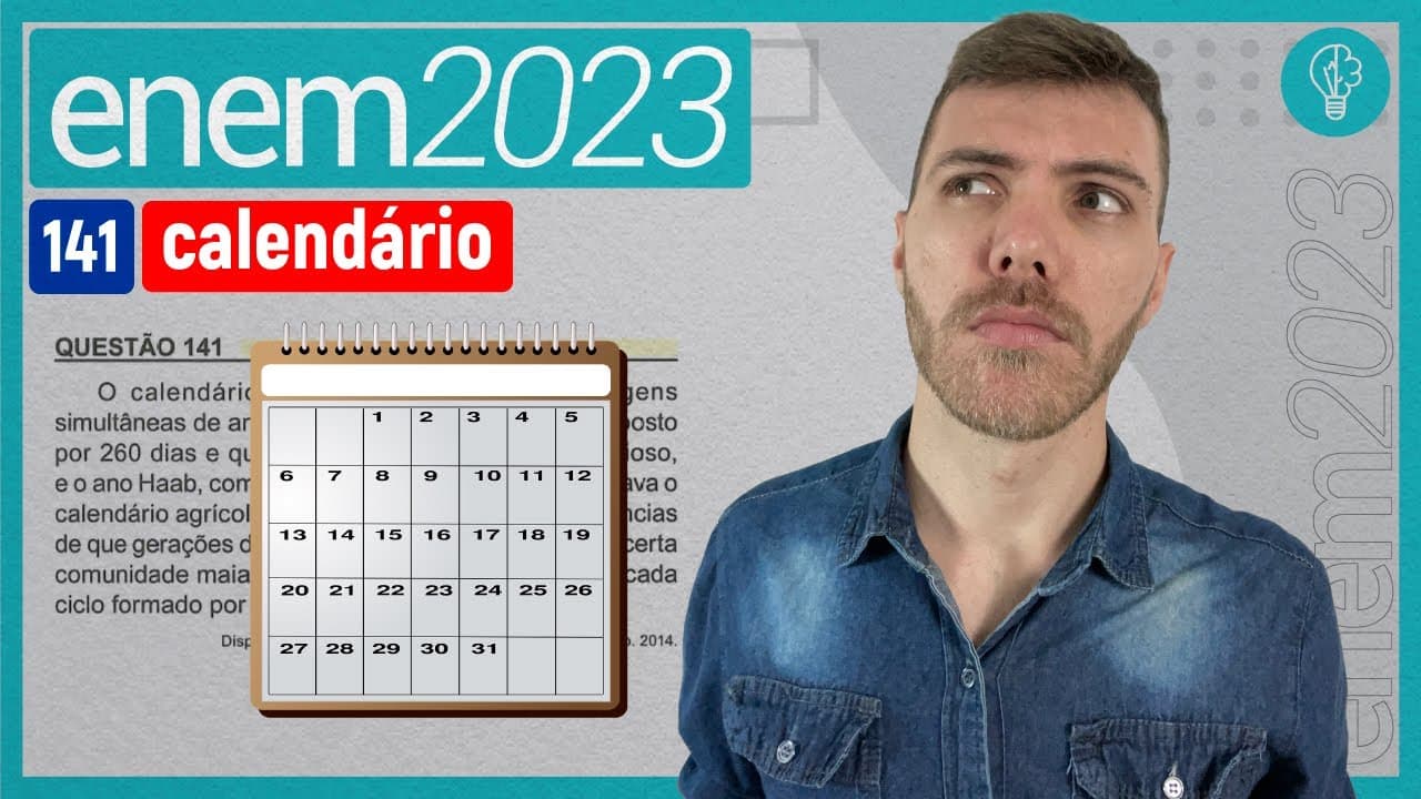Thumbnail: ENEM 2023 - O calendário maia apresenta duas contagens simultâneas de anos, o chamado - CALENDÁRIO