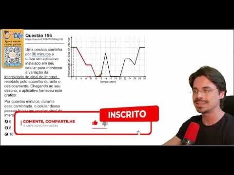 Thumbnail da aula: [ENEM 2023] 156 📘 INTERPRETAÇÃO DE GRÁFICOS Uma pessoa caminha por 30 minutos e utiliza um