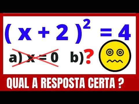 Thumbnail da aula: 😱QUANDO A RESPOSTA SURPREENDE!!!! 😱 EQUAÇÃO DO 2º GRAU