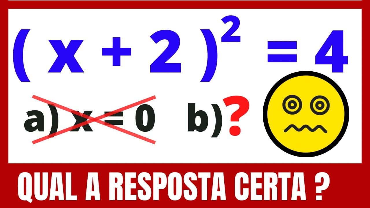Thumbnail: 😱QUANDO A RESPOSTA SURPREENDE!!!! 😱 EQUAÇÃO DO 2º GRAU
