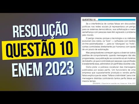 Thumbnail da aula: Resolução questão 10 (PROVA AZUL) | Linguagens ENEM 2023
