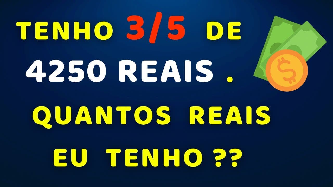 Thumbnail: CONSEGUE DESCOBRIR QUANTOS REAIS EU TENHO ?? Matemática básica todo dia.📚🚀