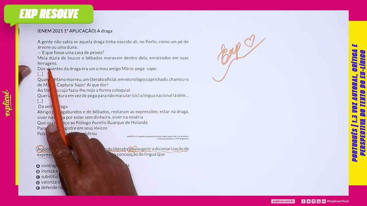 Thumbnail: A DRAGA A GENTE NÃO SABIA SE  (...) | VOZ AUTORAL, CRÍTICA E PERSPECTIVA DO TEXTO DO EU LÍRICO