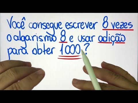 Thumbnail da aula: 🤯 MATEMÁTICA BÁSICA DESBUGADA - Com 8 algarismos 8 você consegue escrever 1000?