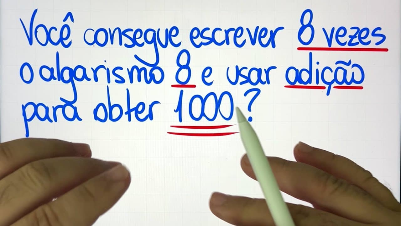 Thumbnail: 🤯 MATEMÁTICA BÁSICA DESBUGADA - Com 8 algarismos 8 você consegue escrever 1000?