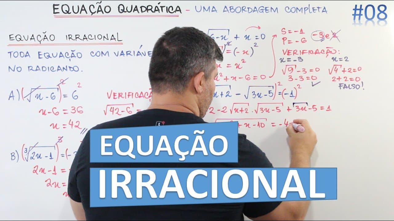 Thumbnail: 📊 Equações Irracionais 🔷 Agora ficou fácil #08