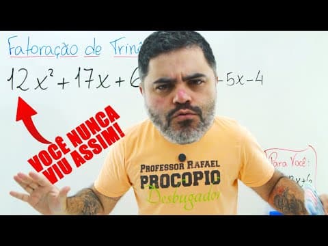 Thumbnail da aula: Você Nunca Viu FATORAÇÃO DE TRINÔMIO assim! FATORAÇÃO DE POLINÔMIO EM 5 SEGUNDOS! Técnica Infalível!