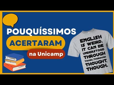 Thumbnail da aula: RESOLUÇÃO DA QUESTÃO DE INGLÊS DO VESTIBULAR DA UNICAMP - POUQUÍSSIMOS ACERTARAM
