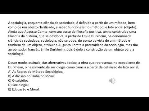 Thumbnail da aula: 1 ano Sociologia    Resolução de questões   Professor Gildo