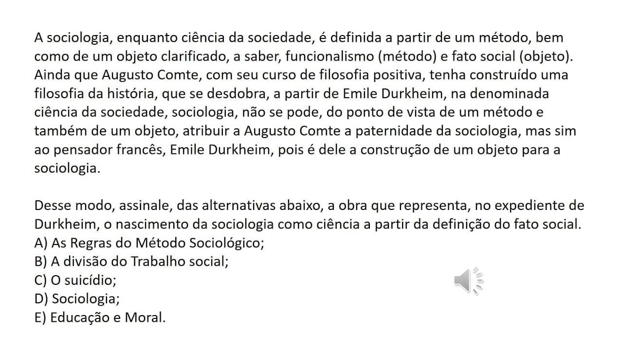 Thumbnail: 1 ano Sociologia    Resolução de questões   Professor Gildo