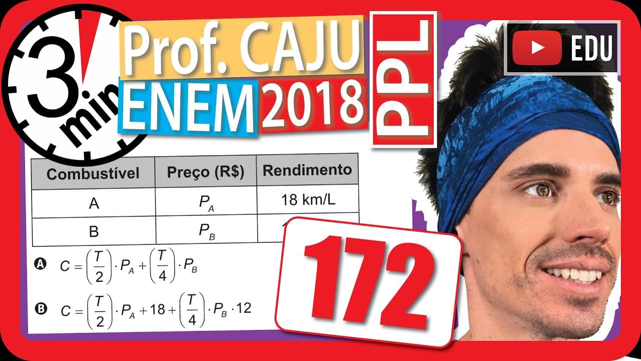 Thumbnail: 🏃ENEM 2018 PPL 👉 RAPIDINHA Questão 172 - Custo