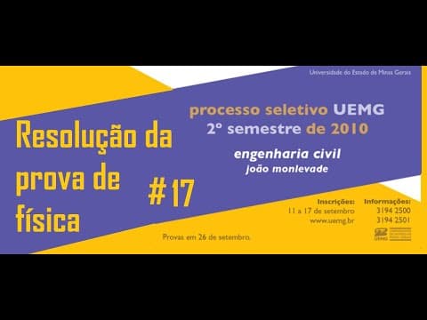 Thumbnail da aula: Resolução da prova de FÍSICA – UEMG – 2010/1 – Questão:17.