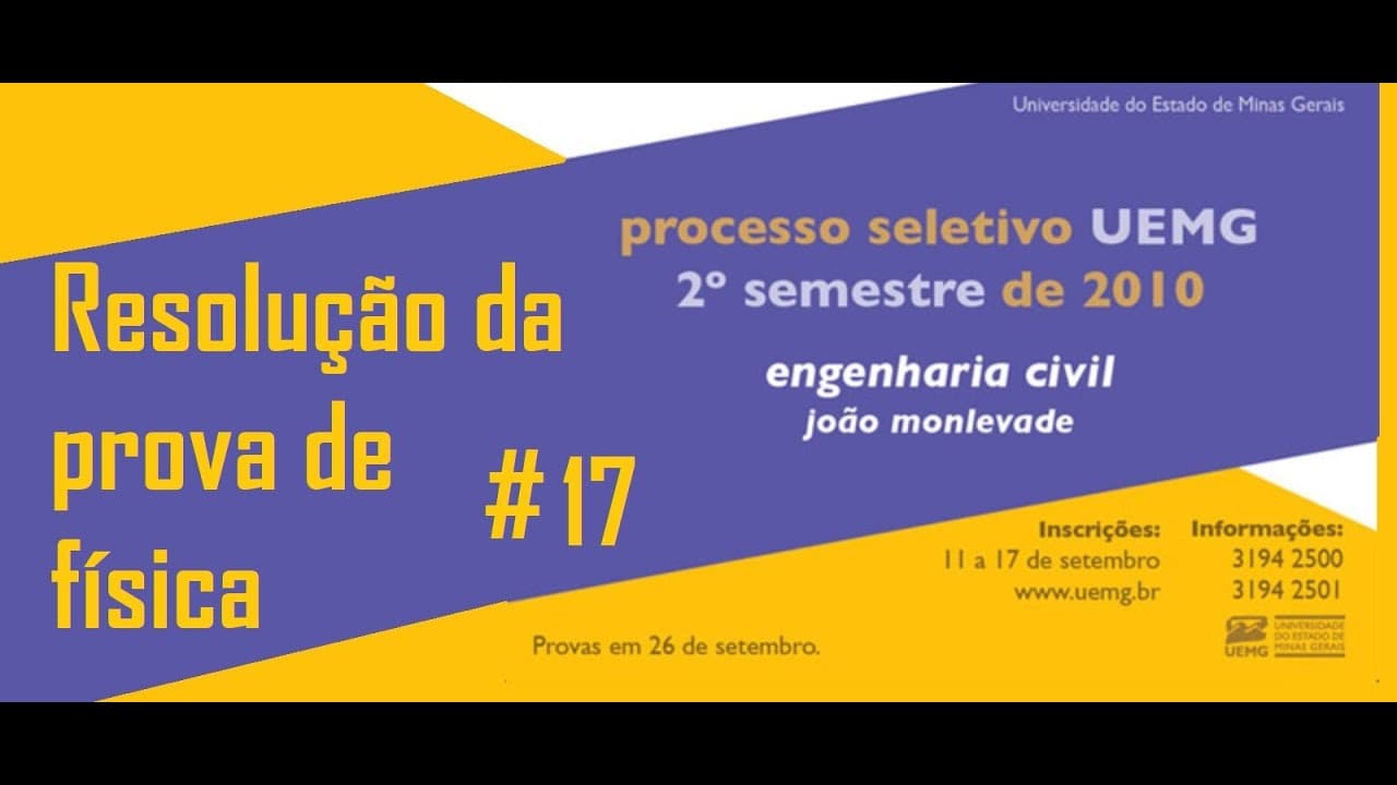 Thumbnail: Resolução da prova de FÍSICA – UEMG – 2010/1 – Questão:17.
