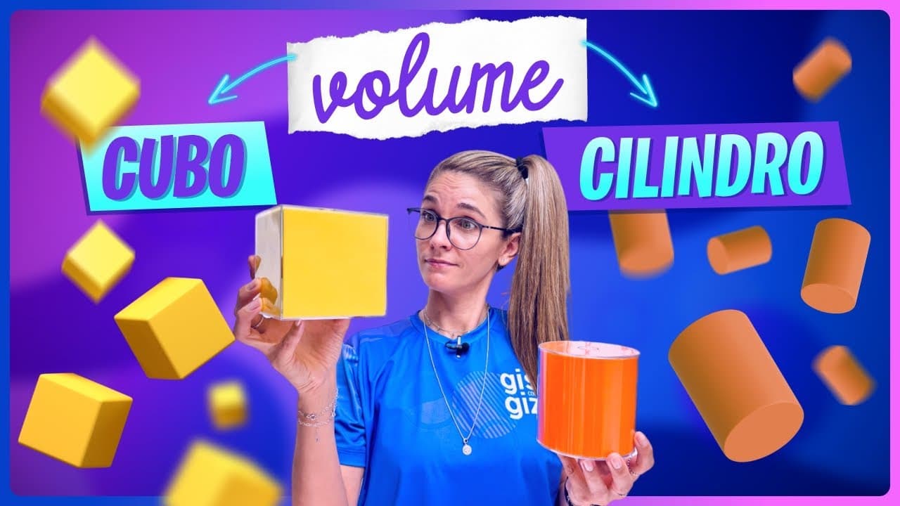 Thumbnail: 🟢 Volume de Cubo e Cilindro na prática , Qual tem Mais Volume?