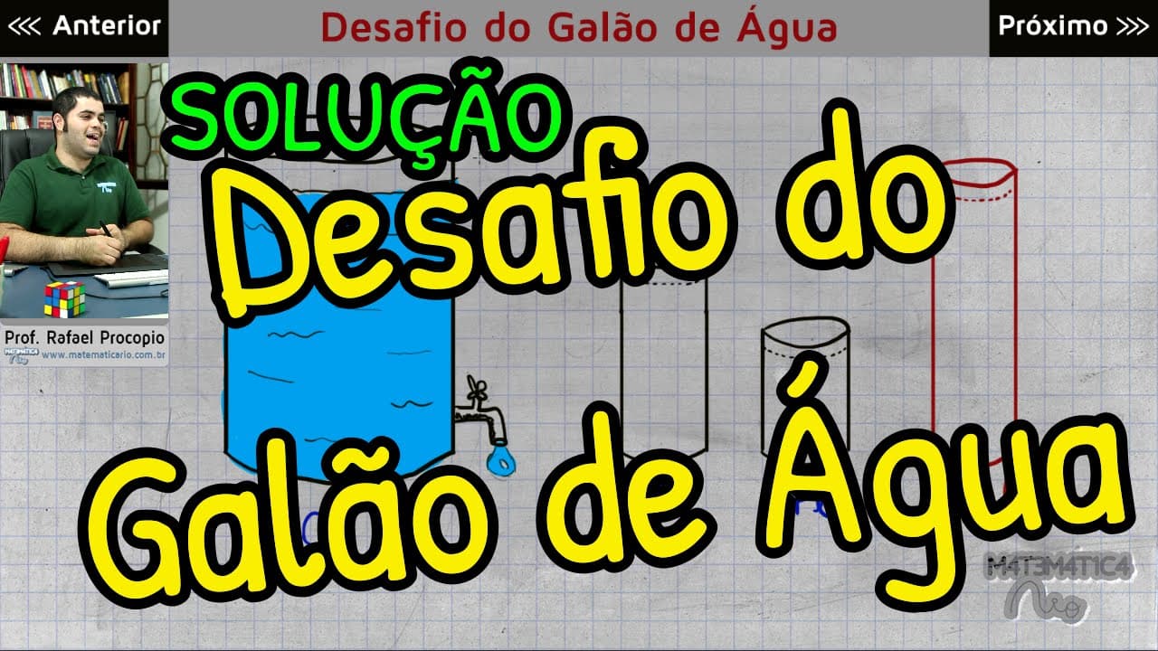 Thumbnail: SOLUÇÃO - Desafio do Galão de Água | Matemática Rio