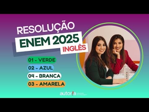 Thumbnail da aula: Resolução Enem 2025 - Autoria Linguagem - Questão 01 | Linguagens, prova verde