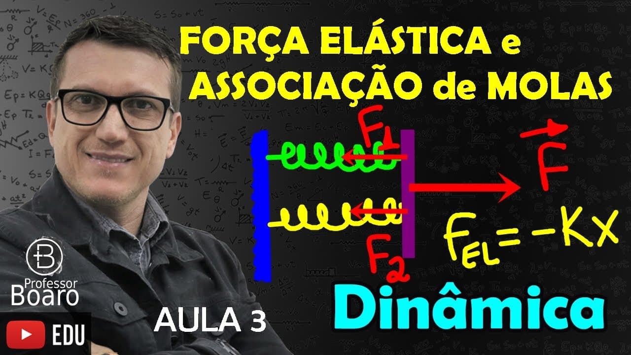 Thumbnail: FORÇA ELÁSTICA e ASSOCIAÇÃO de MOLAS - DINÂMICA (TEORIA + EXERCÍCIOS) - AULA 3