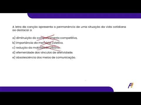 Thumbnail da aula: ENEM 2025 | A letra da canção apresenta a permanência de uma situação da vida cotidiana ao...