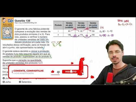 Thumbnail da aula: [ENEM 2023] 139 📘 PROGRESSÃO ARITMÉTICA O gerente de uma fábrica pretende comparar a evolução das