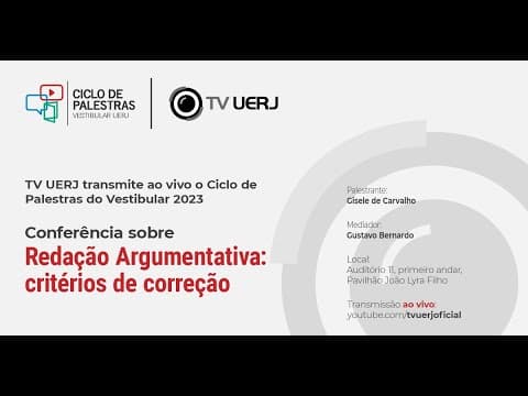 Thumbnail da aula: Ciclo de Palestras do Vestibular - Redação Argumentativa: critérios de correção | AO VIVO