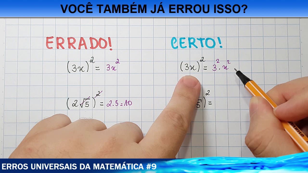 Thumbnail: ☑️ 72,6% erram essa conta! Erros Universais V - Propriedade de Potência esquecida!