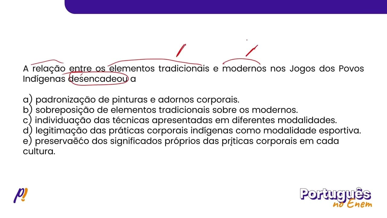 Thumbnail: ENEM 2019 - INTERPRETAÇÃO E INFERÊNCIA DE TEXTOS | Esporte e cultura: análise acerca da esportivi...