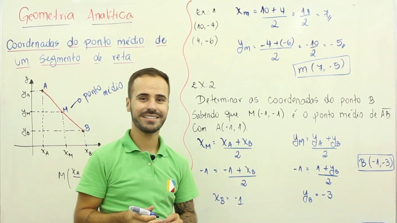 Thumbnail: Matemática - Geometria analítica - coordenadas do ponto médio