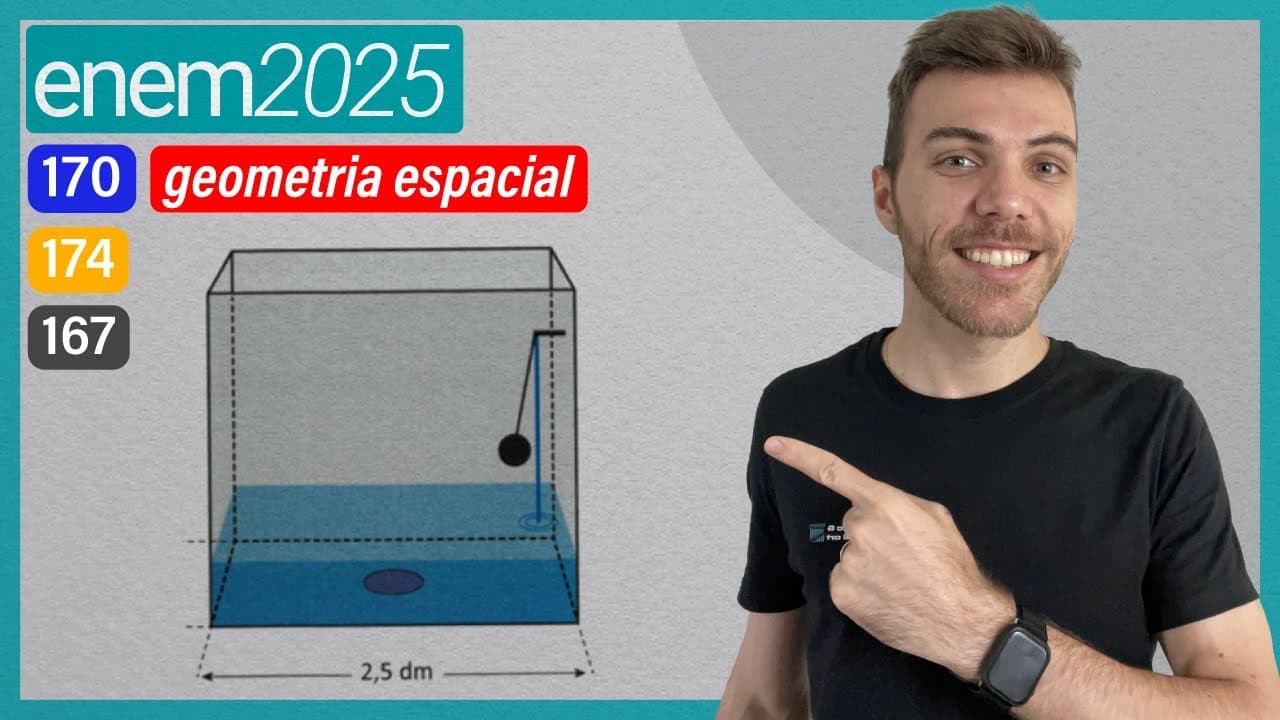 Thumbnail: ENEM 2025 - Uma caixa de descarga, acoplada a um vaso sanitário, tem a forma de paralelepípedo reto
