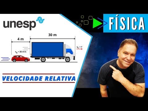 Thumbnail da aula: UNESP/SP - FÍSICA - VELOCIDADE RELATIVA (CINEMÁTICA)