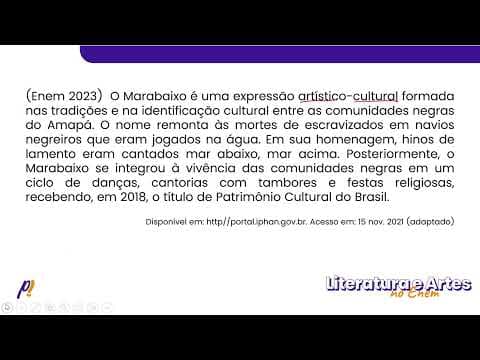 Thumbnail da aula: ENEM 2023 - Séculos XX e XXI | O Marabaixo é uma expressão artístico-cultural formada nas...