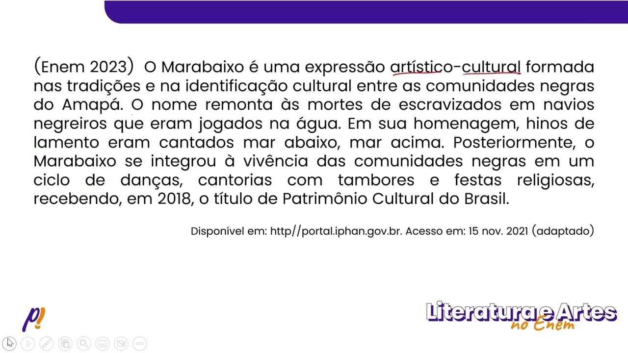 Thumbnail: ENEM 2023 - Séculos XX e XXI | O Marabaixo é uma expressão artístico-cultural formada nas...