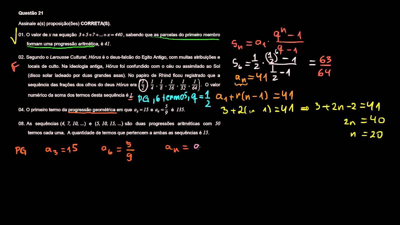 Thumbnail: Resolução Matemática UFSC 2011 questão 21