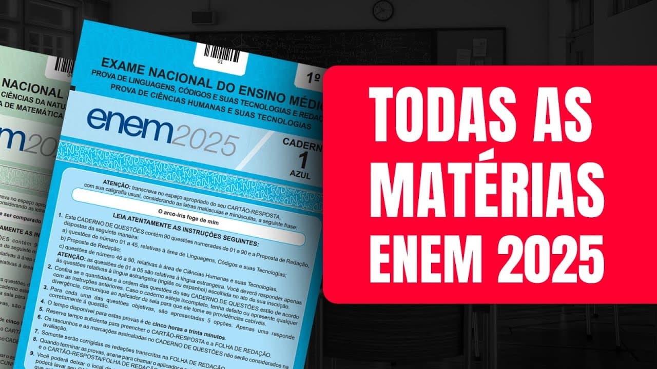 Thumbnail: O QUE ESTUDAR PARA O ENEM 2025? (TODAS AS MATÉRIAS) | Proenem