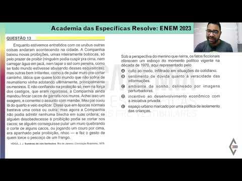 Thumbnail da aula: Resolução ENEM 2023 - Caderno Amarelo -Questão 13 - Gabarito A